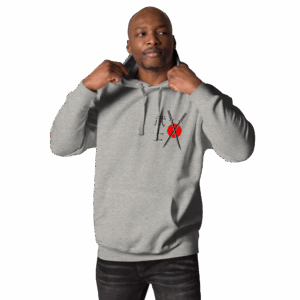 Felpa Samurai grigia con sole rosso — Lerian streetwear